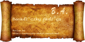 Benkóczky Akács névjegykártya